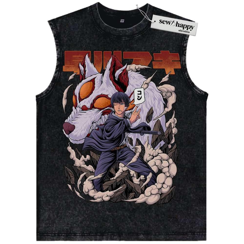 Wash Tank Top Aki Hayakawa Tank Top, Chainsaw Man Tank Top, Anime Tank Top, Vintage Tank Top