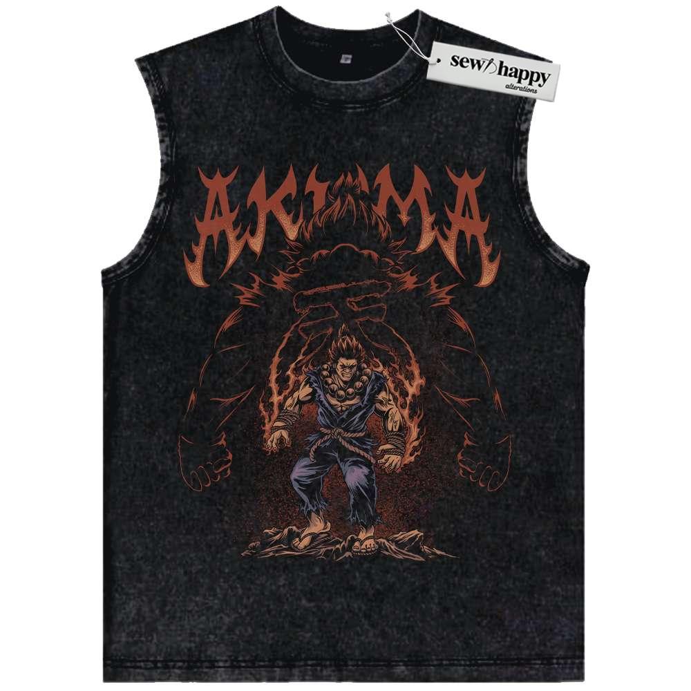 Wash Tank Top Akuma Tank Top, Street Fighter Tank Top, Game Tank Top, Vintage Tank Top