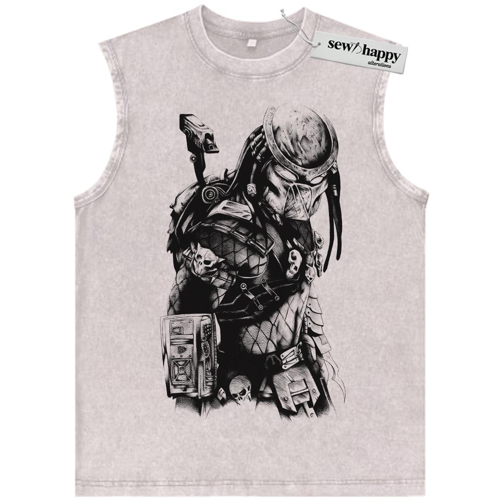Wash Tank Top Alien vs Predator Tank Top, Movie Tank Top, Vintage Tank Top