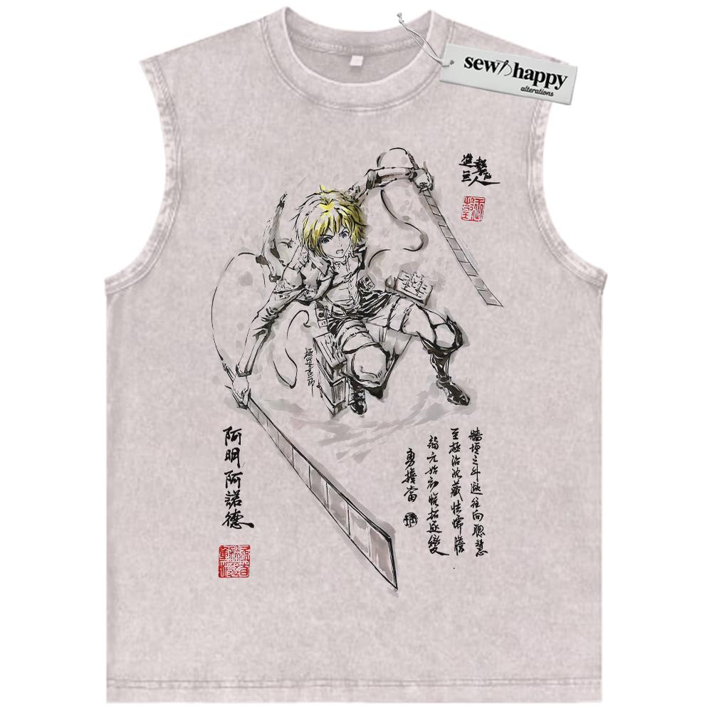 Wash Tank Top Armin Arlert Tank Top, Attack On Titan, AOT Tank Top, Anime Tank Top, Vintage Tank Top