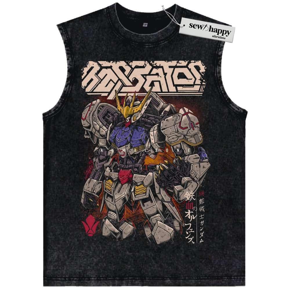 Wash Tank Top ASW-G-08 Gundam Barbatos Tank Top, The Gundam Tank Top, Anime Tank Top, Vintage Tank Top
