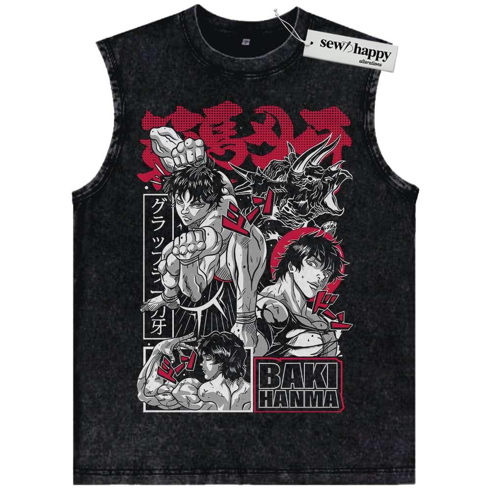 Wash Tank Top Baki Hanma Tank Top, Anime Tank Top, Vintage Tank Top