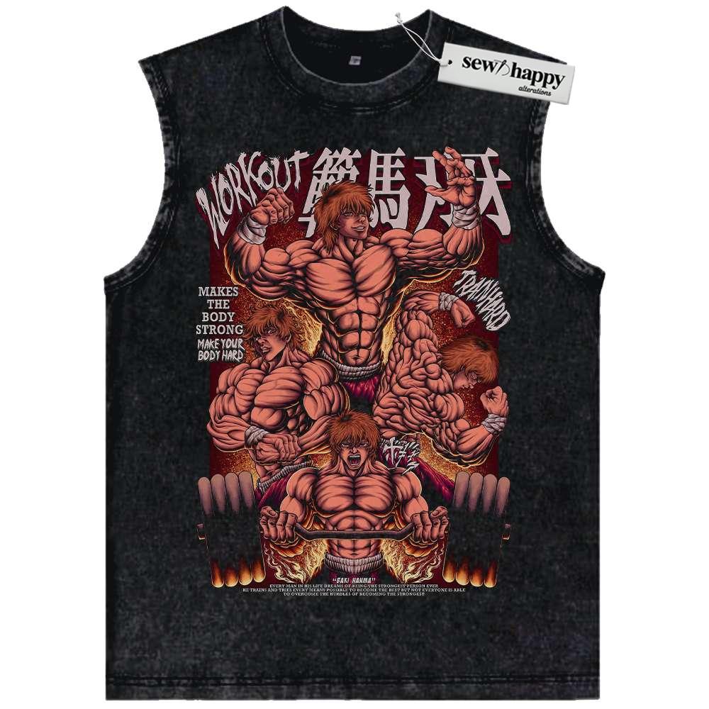 Wash Tank Top Baki Hanma Tank Top, Anime Tank Top, Vintage Tank Top