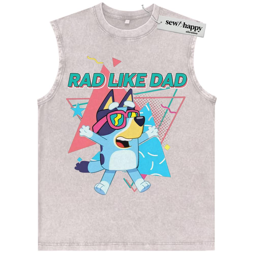 Wash Tank Top Bandit Heeler Tank Top, Bluey Tank Top, Father’s Day Tank Top, Animated Tank Top, Vintage Tank Top