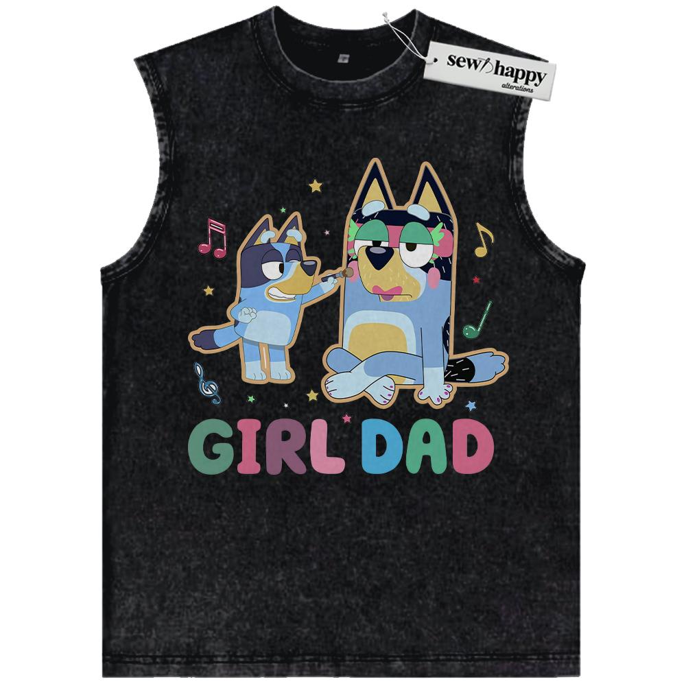 Wash Tank Top Bandit Heeler Tank Top, Bluey Tank Top, Father’s Day Tank Top, Animated Tank Top, Vintage Tank Top