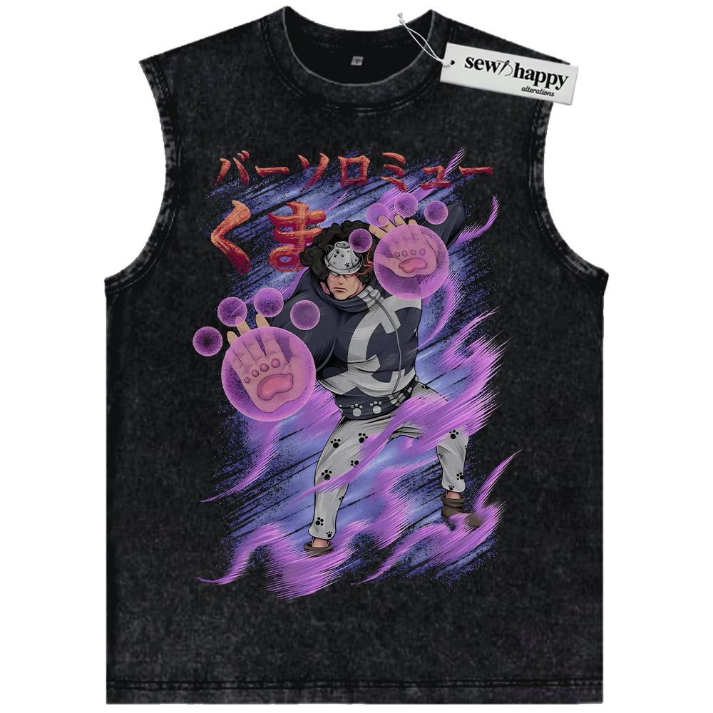 Wash Tank Top Bartholomew Kuma Tank Top, One Piece Tank Top, Anime Tank Top, Vintage Tank Top