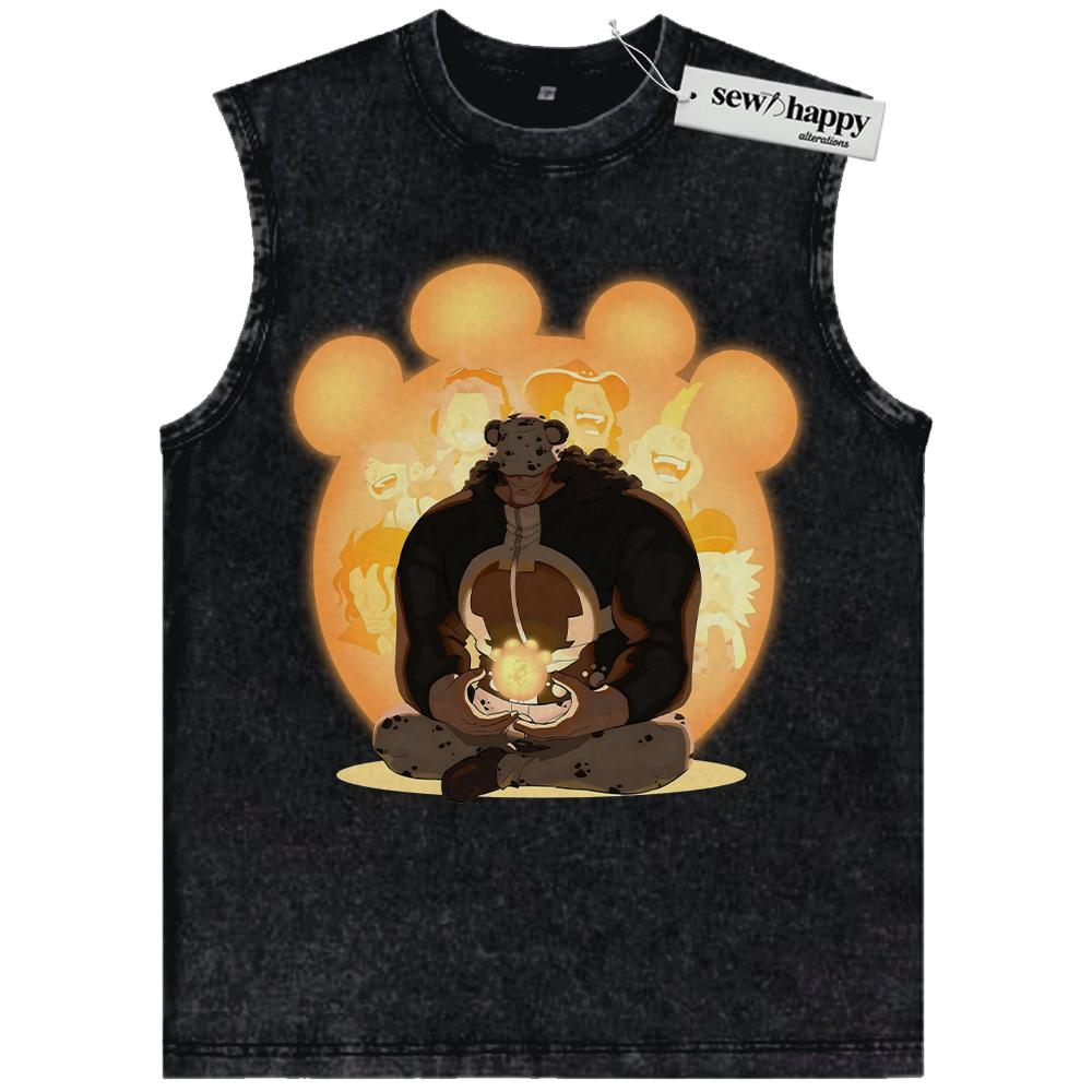 Wash Tank Top Bartholomew Kuma Tank Top, One Piece Tank Top, Anime Tank Top, Vintage Tank Top