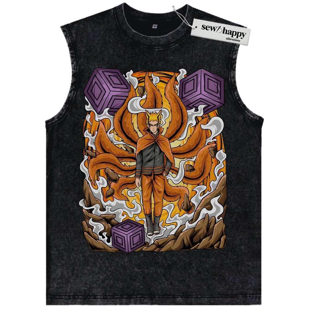 Wash Tank Top Baryon Mode Naruto Uzumaki Tank Top, Anime Tank Top, Vintage Tank Top