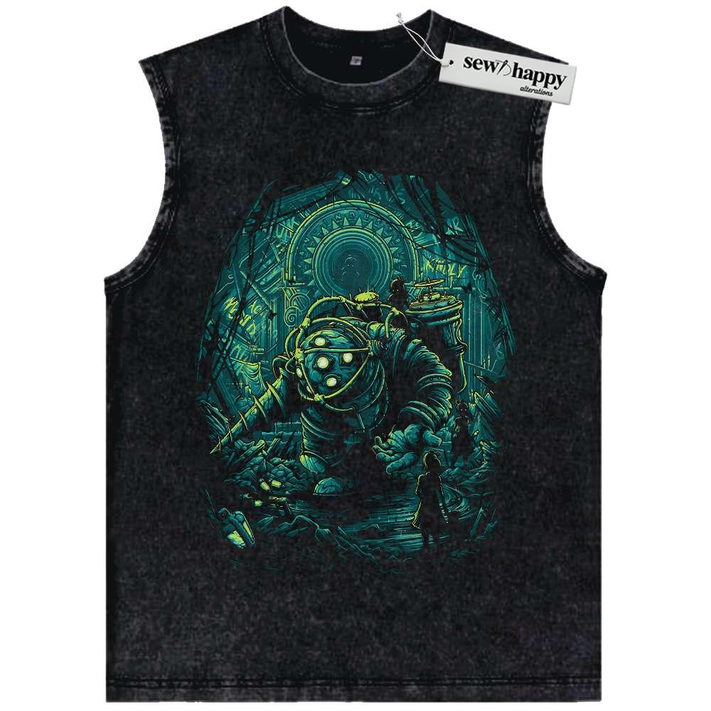 Wash Tank Top Bioshock Tank Top, Game Tank Top, Vintage Tank Top