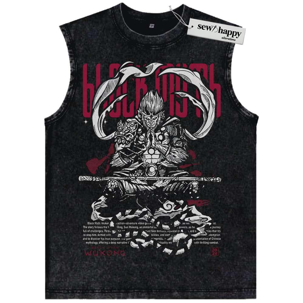 Wash Tank Top Black Myth: Wukong Tank Top, Game Tank Top, Vintage Tank Top