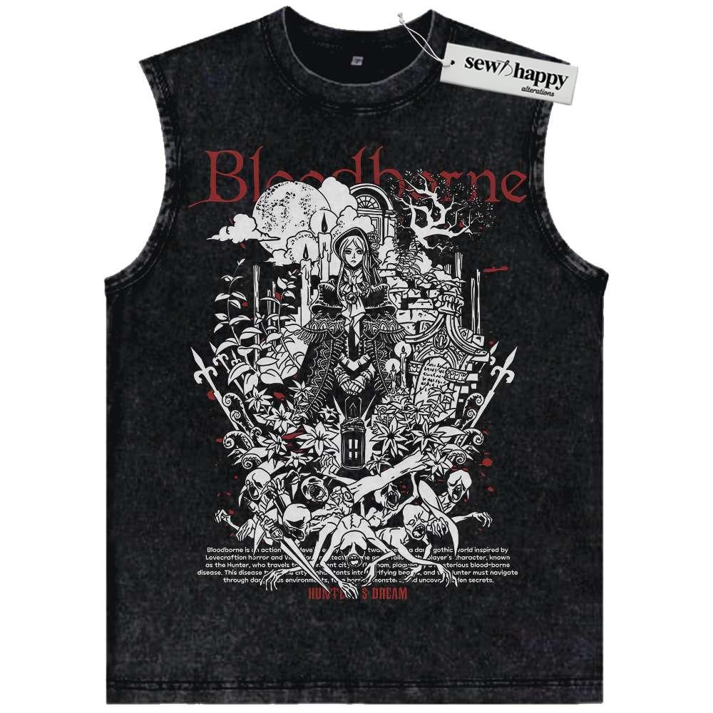 Wash Tank Top Bloodborne Tank Top, Game Tank Top, Vintage Tank Top
