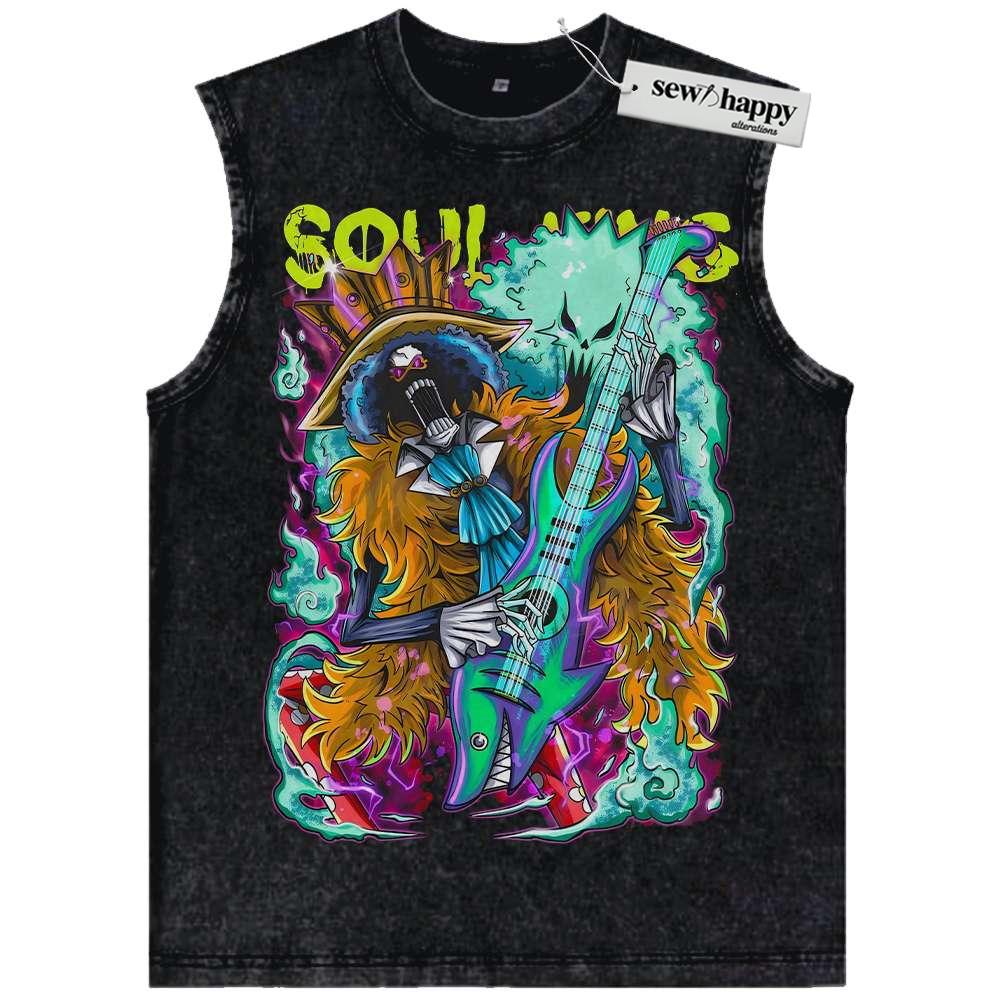 Wash Tank Top Brook Tank Top, One Piece Tank Top, Anime Tank Top, Vintage Tank Top