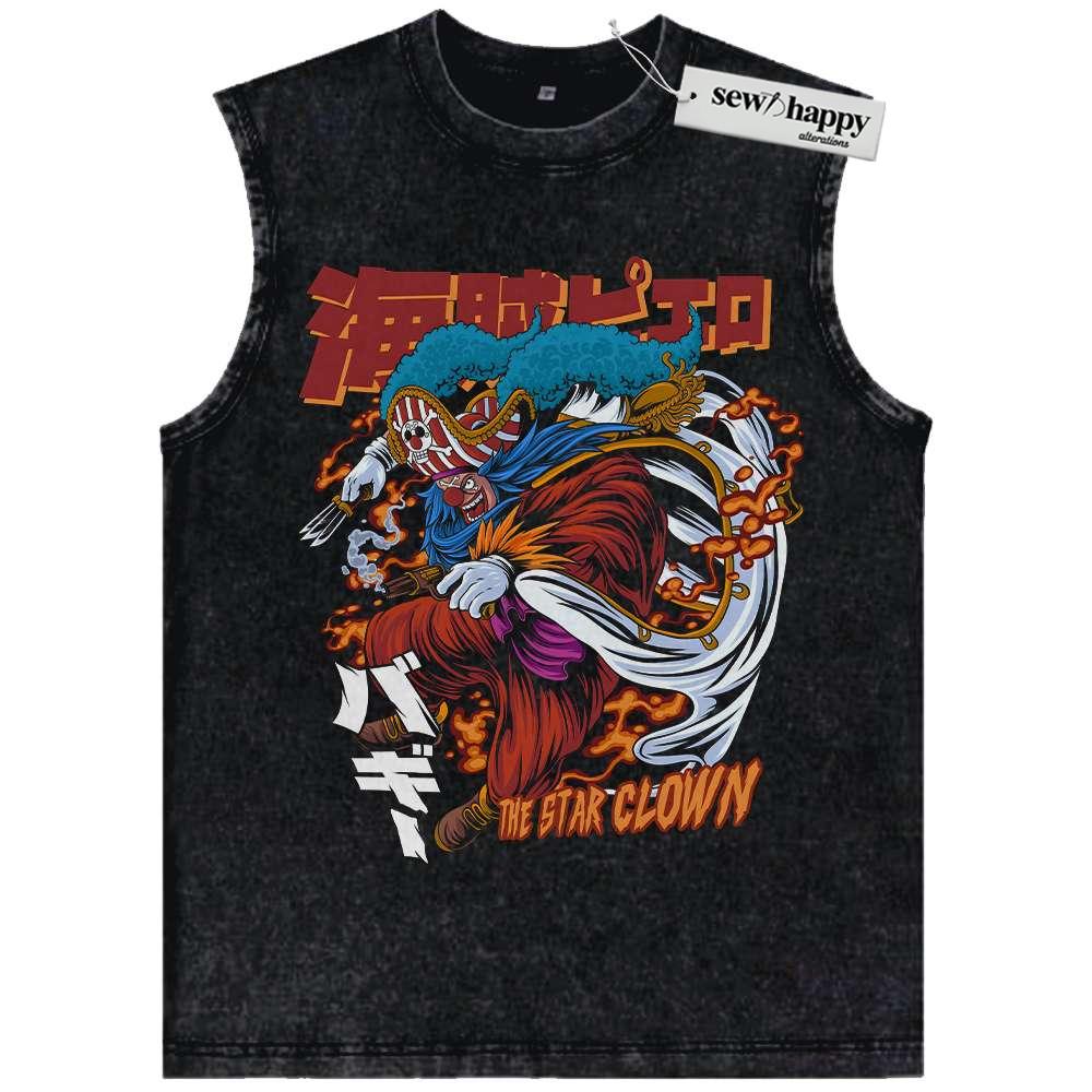 Wash Tank Top Buggy Tank Top, One Piece Tank Top, Anime Tank Top, Vintage Tank Top