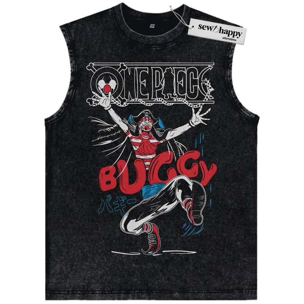 Wash Tank Top Buggy Tank Top, One Piece Tank Top, Anime Tank Top, Vintage Tank Top