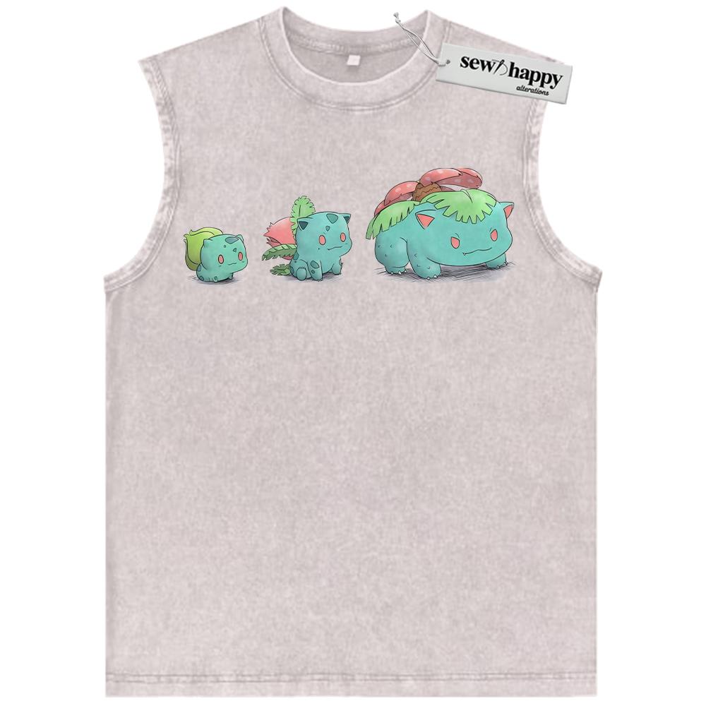 Wash Tank Top Bulbasaur Tank Top, Ivysaur Tank Top, Venusaur Tank Top, Pokemon Tank Top, PKM Tank Top, Anime Tank Top, Vintage Tank Top