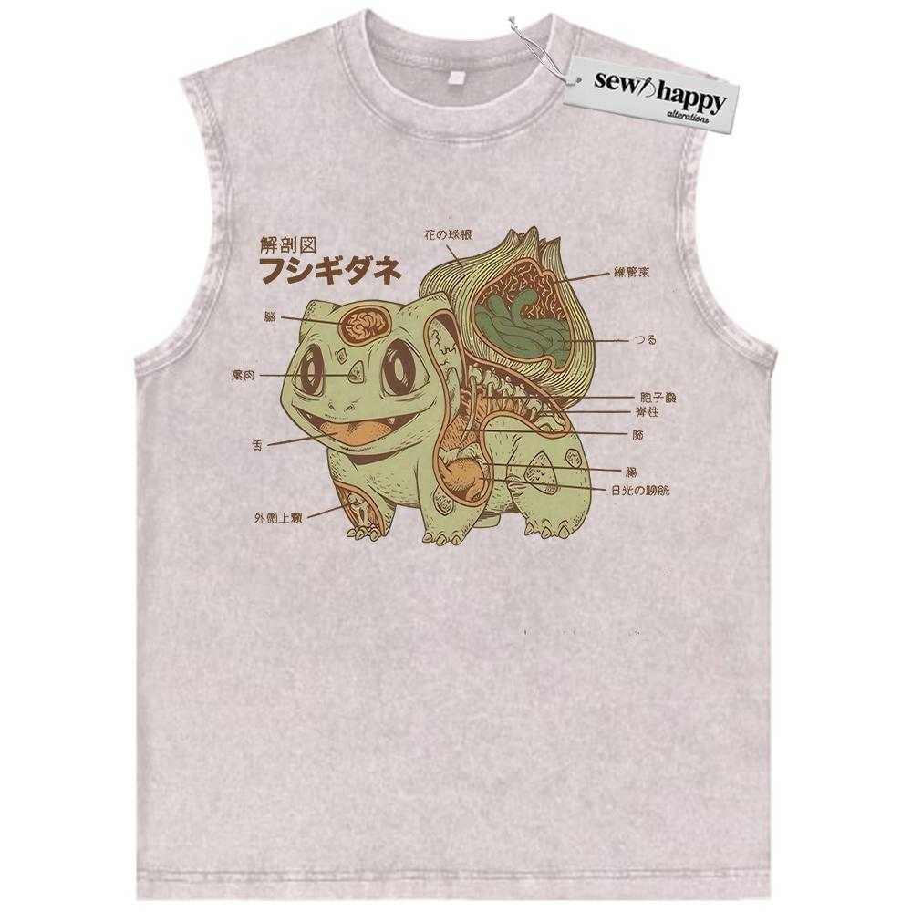 Wash Tank Top Bulbasaur Tank Top, Pokemon Tank Top, PKM Tank Top, Anime Tank Top, Vintage Tank Top