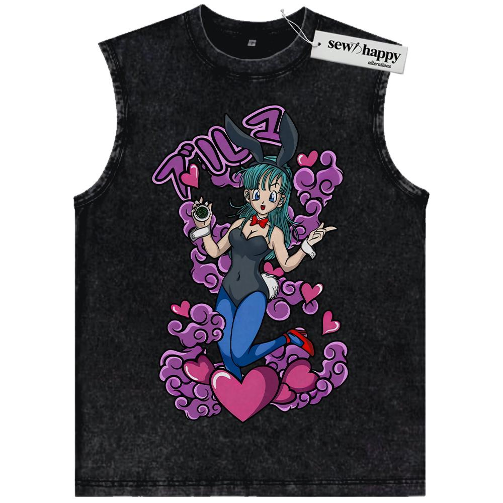 Wash Tank Top Bulma Tank Top, Dragon Ball Tank Top, DBZ Tank Top, Anime Tank Top, Vintage Tank Top