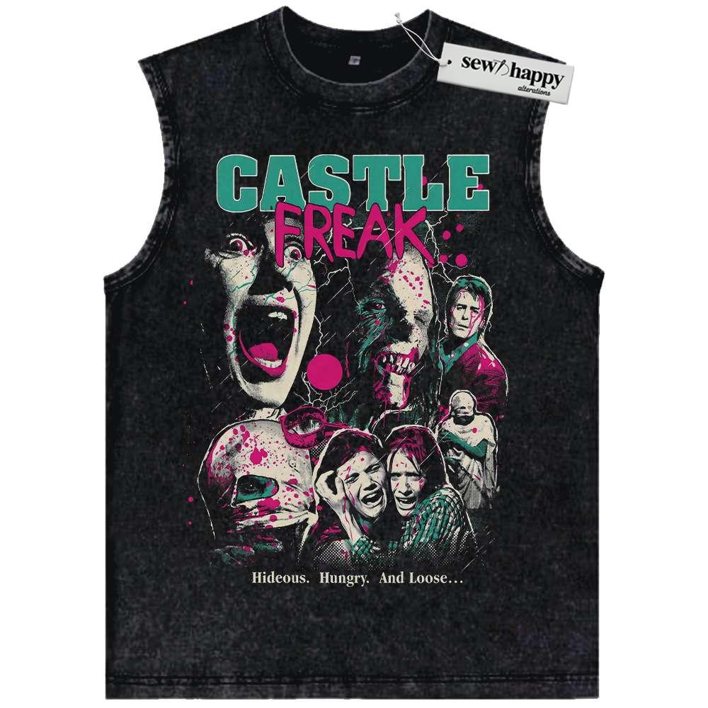 Wash Tank Top Castle Freak Tank Top, Halloween Tank Top, Horror Movie Tank Top, Vintage Tank Top