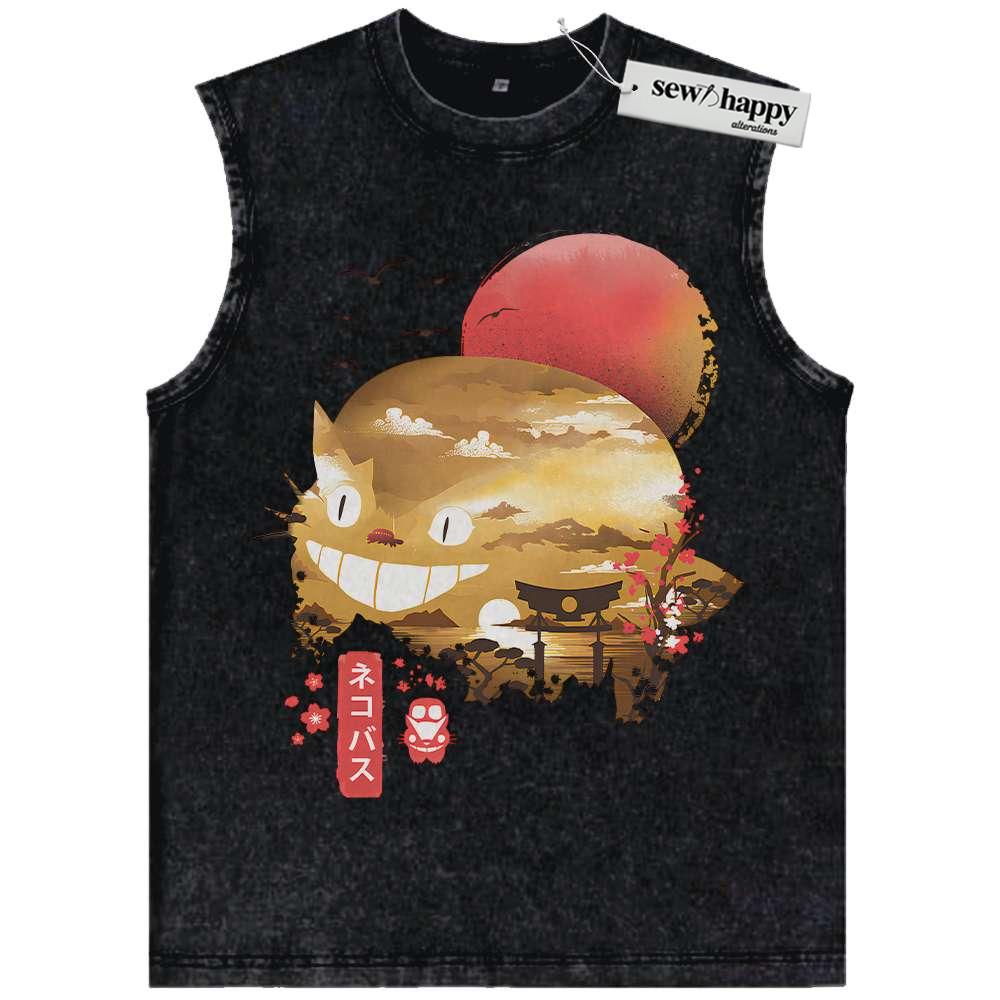 Wash Tank Top Catbus Tank Top, My Neighbor Totoro Tank Top, Studio Ghibli Tank Top, Anime Tank Top, Vintage Tank Top