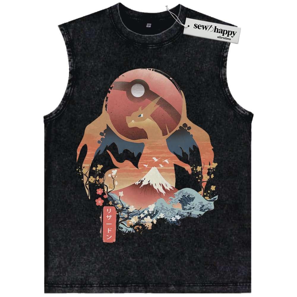 Wash Tank Top Charizard Tank Top, Pokemon Tank Top, Anime Tank Top, Vintage Tank Top