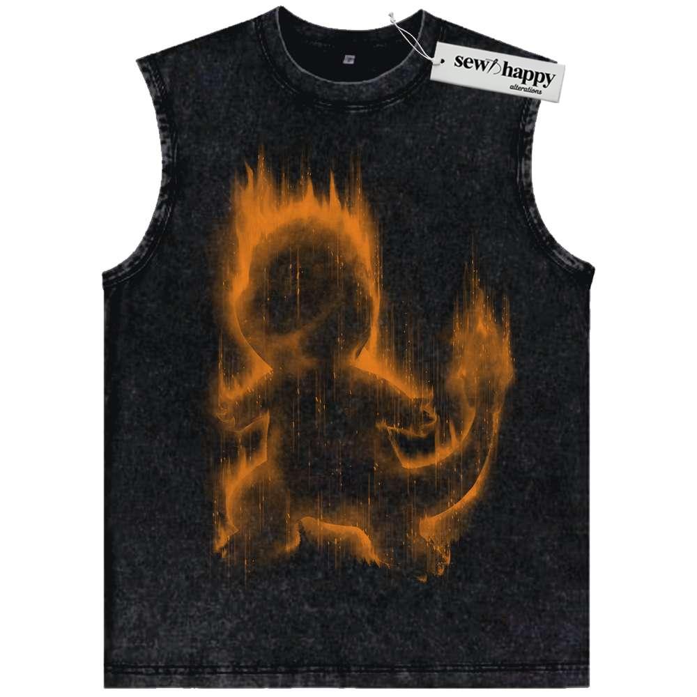 Wash Tank Top Charmander Tank Top, Pokemon Tank Top, Anime Tank Top, Vintage Tank Top
