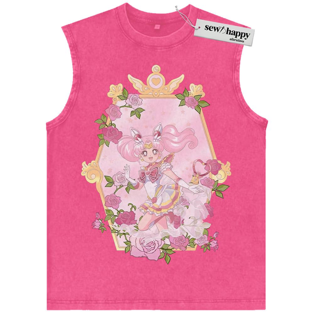 Wash Tank Top Chibiusa Tsukino Tank Top, Sailor Chibi Moon Tank Top, Sailor Moon Tank Top, Anime Tank Top, Vintage Tank Top