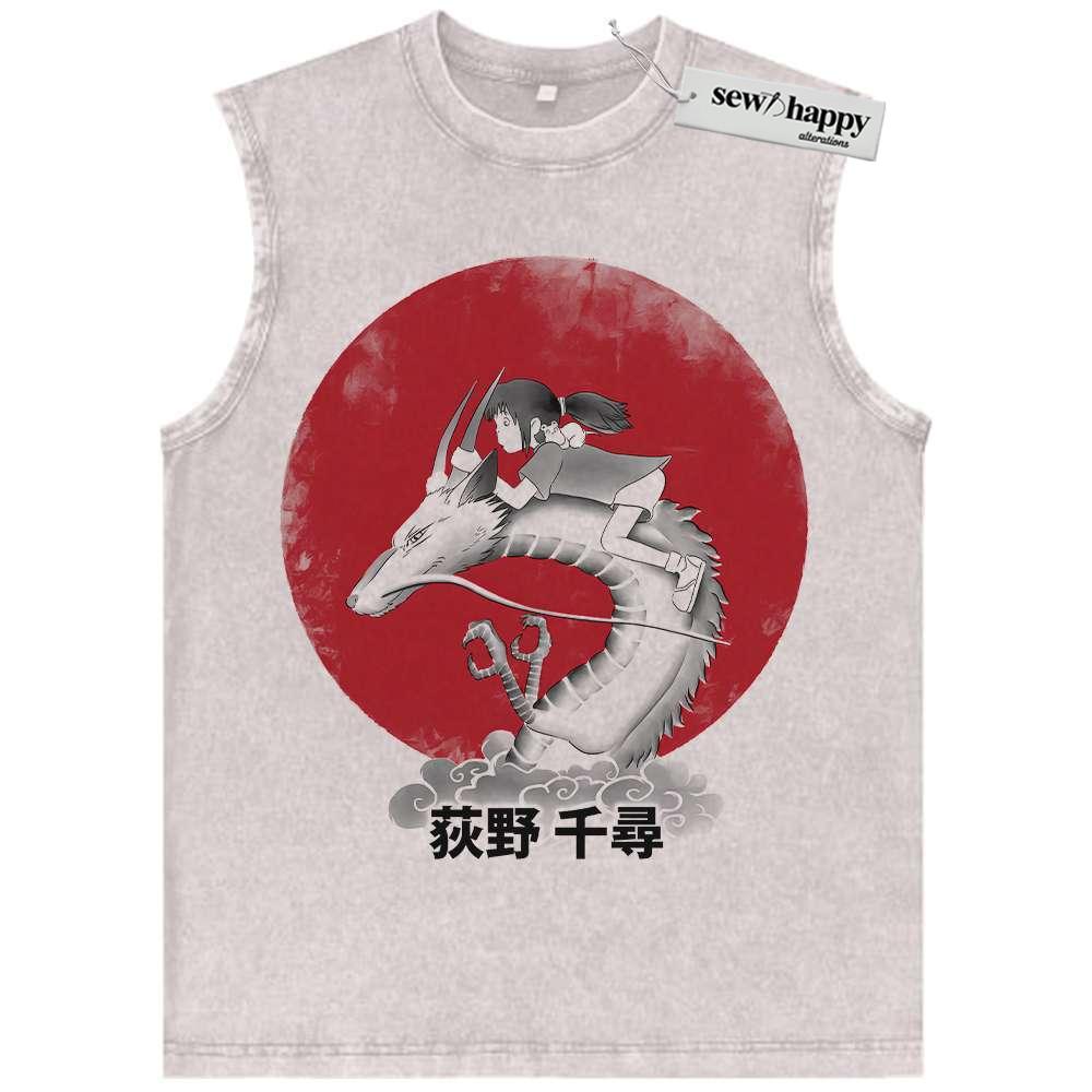 Wash Tank Top Chihiro and Haku Tank Top, Spirited Away Tank Top, Studio Ghibli Tank Top, Anime Tank Top, Vintage Tank Top