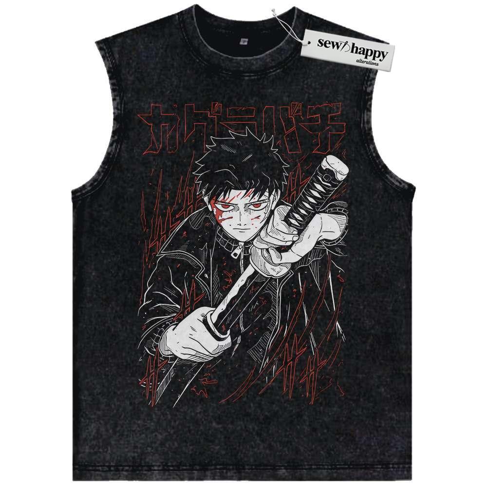 Wash Tank Top Chihiro Rokuhira Tank Top, Kagurabachi Tank Top, Anime Tank Top, Vintage Tank Top