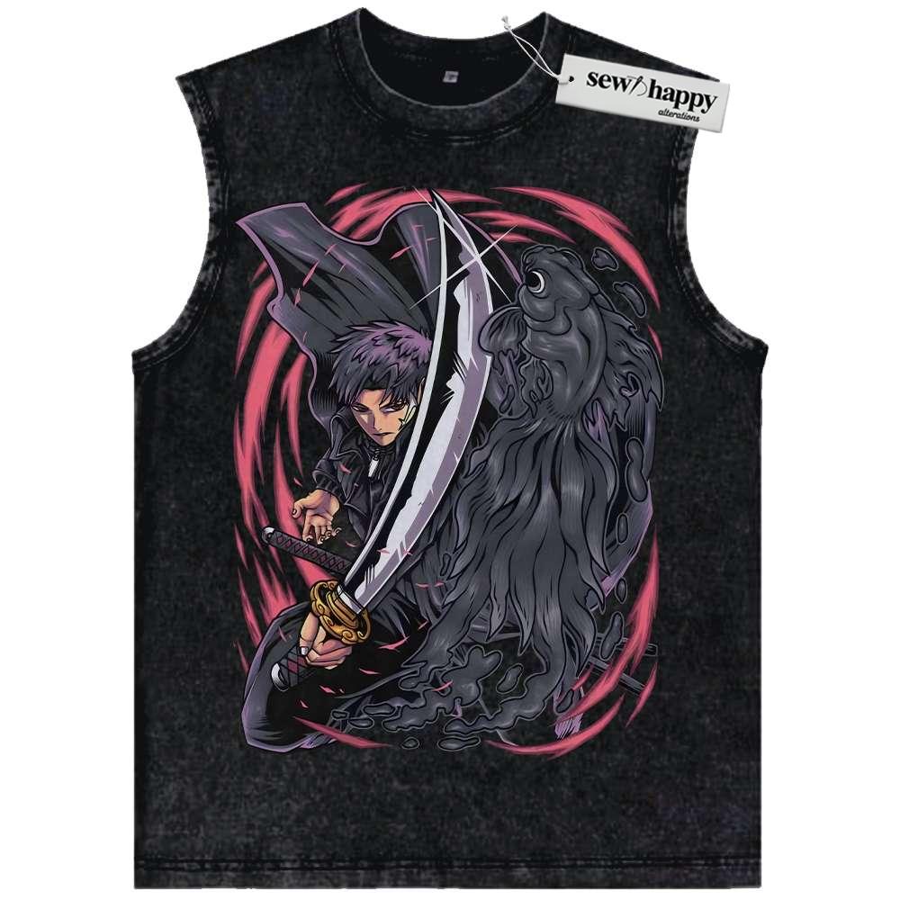 Wash Tank Top Chihiro Rokuhira Tank Top, Kagurabachi Tank Top, Anime Tank Top, Vintage Tank Top