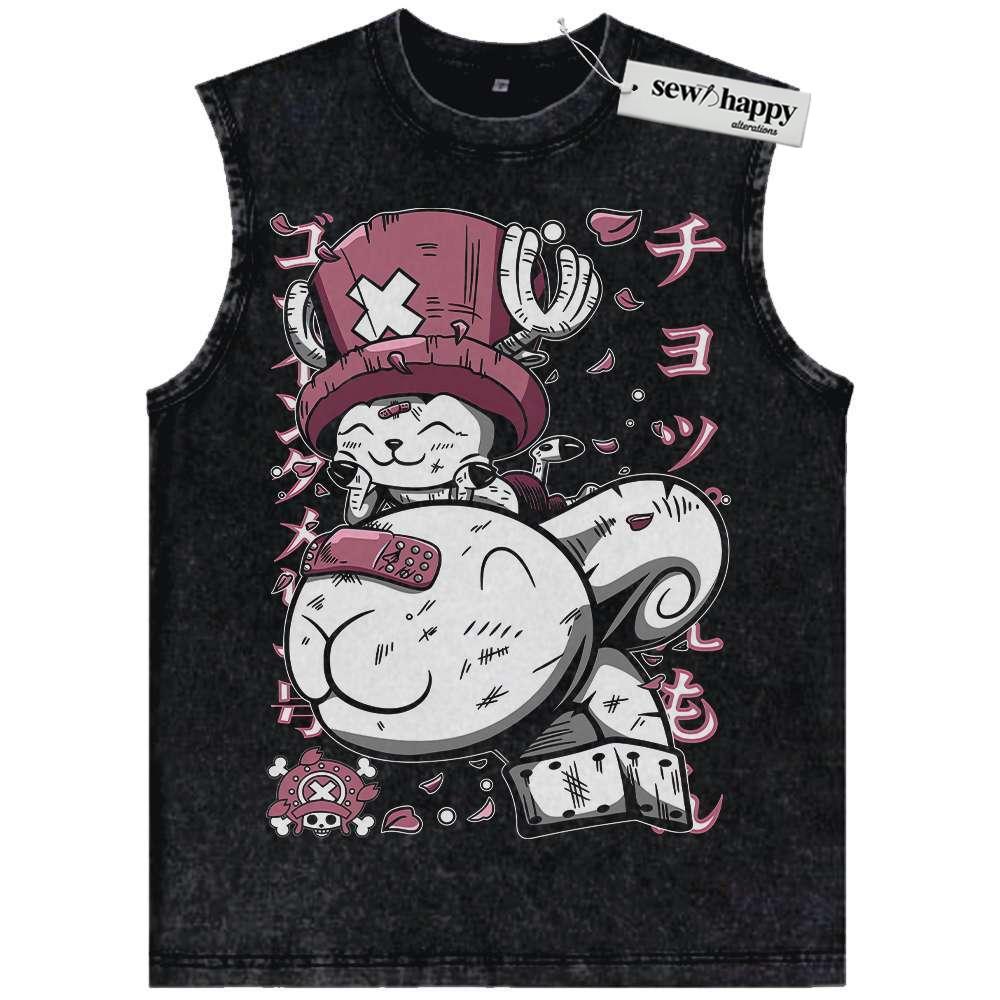 Wash Tank Top Chopper Tank Top, One Piece Tank Top, Anime Tank Top, Vintage Tank Top