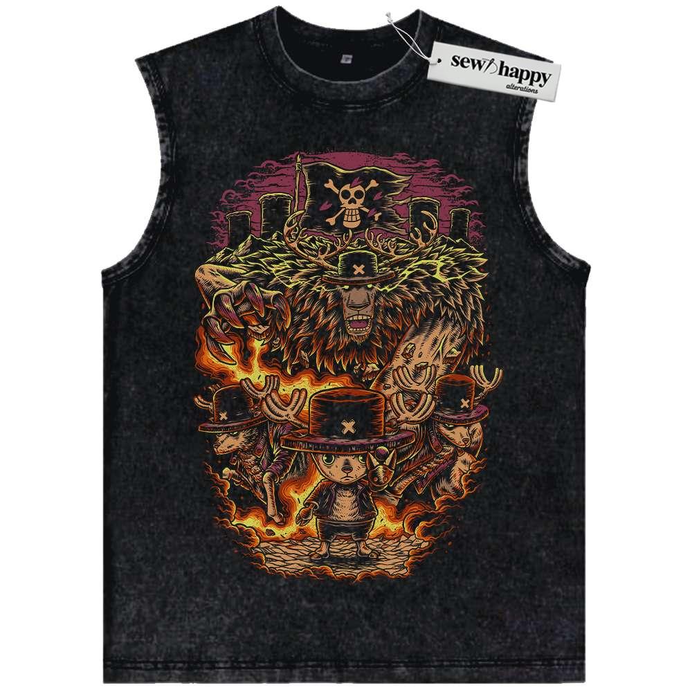 Wash Tank Top Chopper Tank Top, One Piece Tank Top, Anime Tank Top, Vintage Tank Top