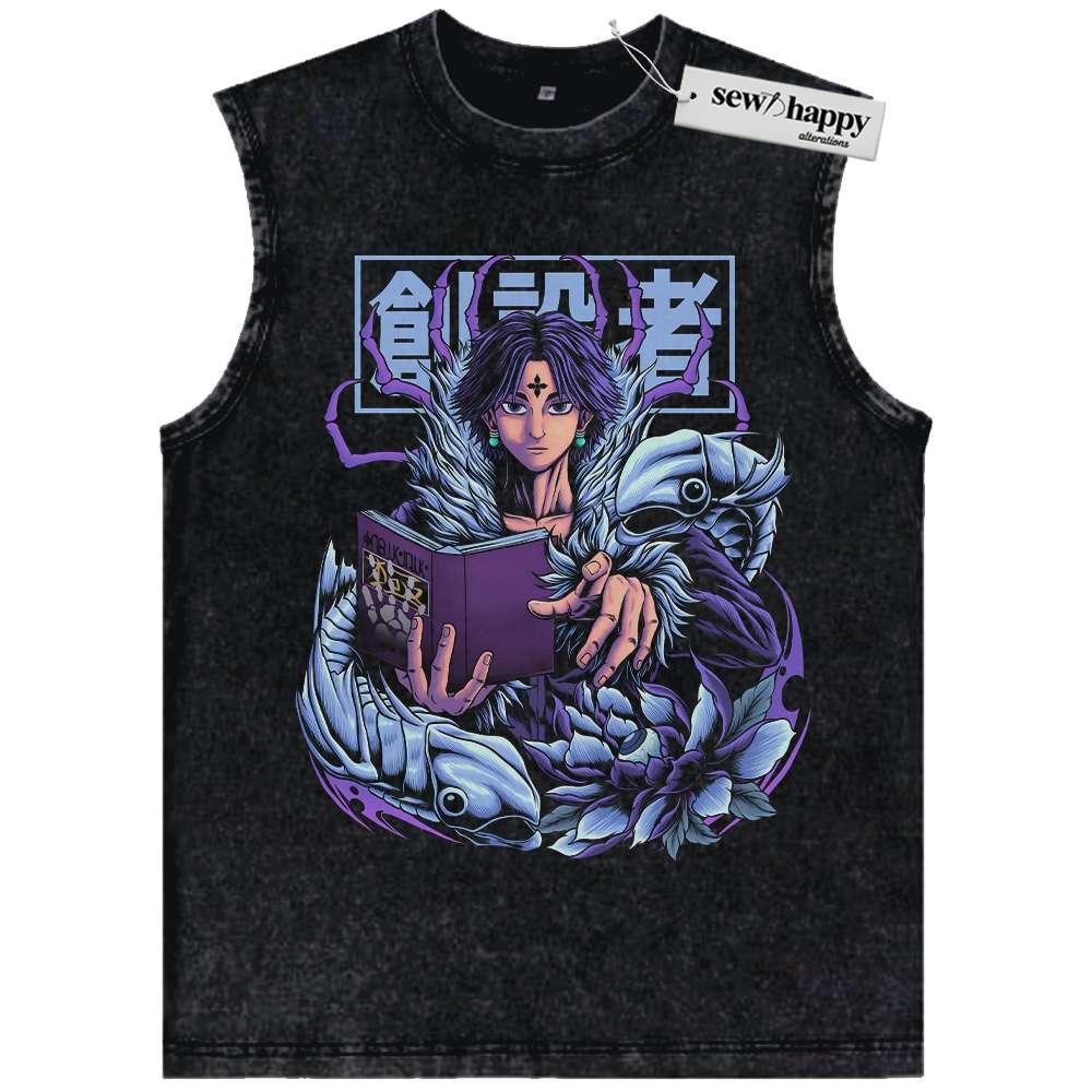 Wash Tank Top Chrollo Lucilfer Tank Top, Hunter x Hunter Tank Top, HxH Tank Top, Anime Tank Top, Vintage Tank Top