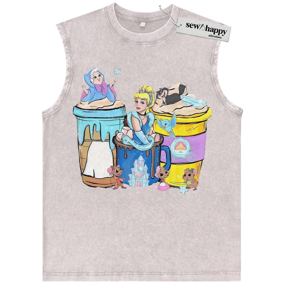 Wash Tank Top Cinderella Tank Top, Animated Tank Top, Vintage Tank Top