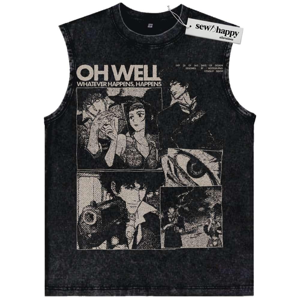 Wash Tank Top Cowboy Bebop Tank Top, Anime Tank Top, Vintage Tank Top