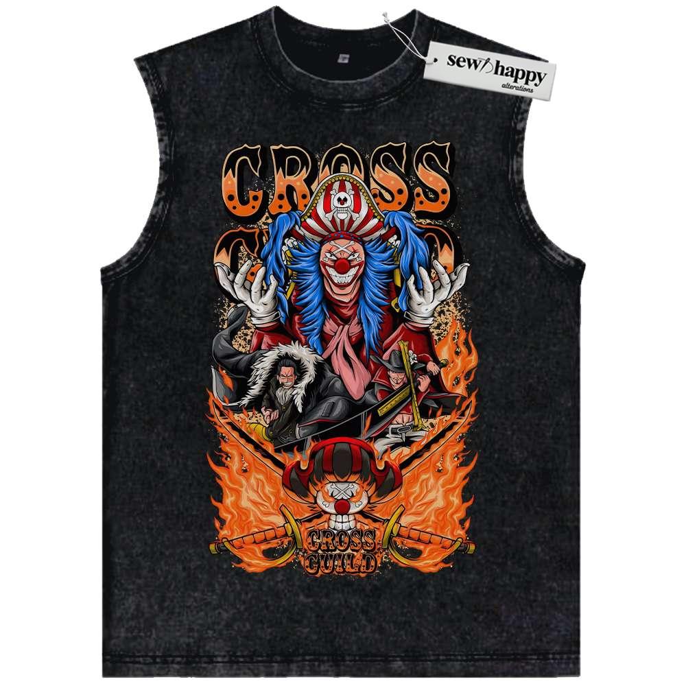 Wash Tank Top Cross Guild Tank Top, One Piece Tank Top, Anime Tank Top, Vintage Tank Top