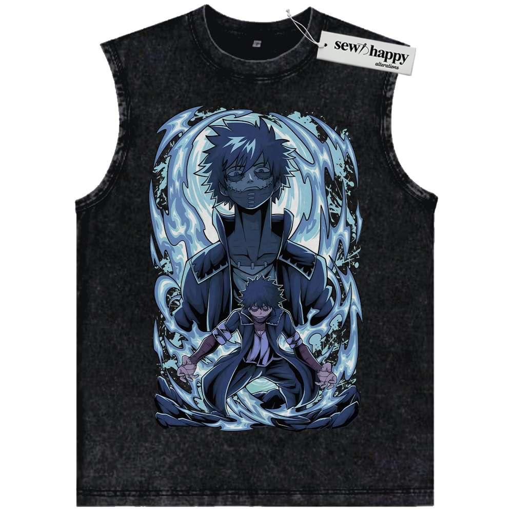Wash Tank Top Dabi Tank Top, MHA Tank Top, Anime Tank Top, Vintage Tank Top