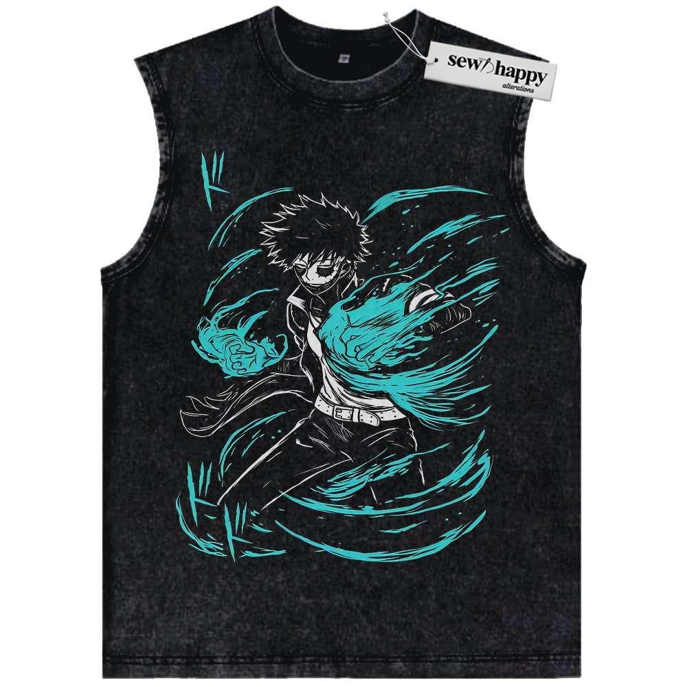 Wash Tank Top Dabi Tank Top, Toya Todoroki Tank Top, MHA Tank Top, Anime Tank Top, Vintage Tank Top