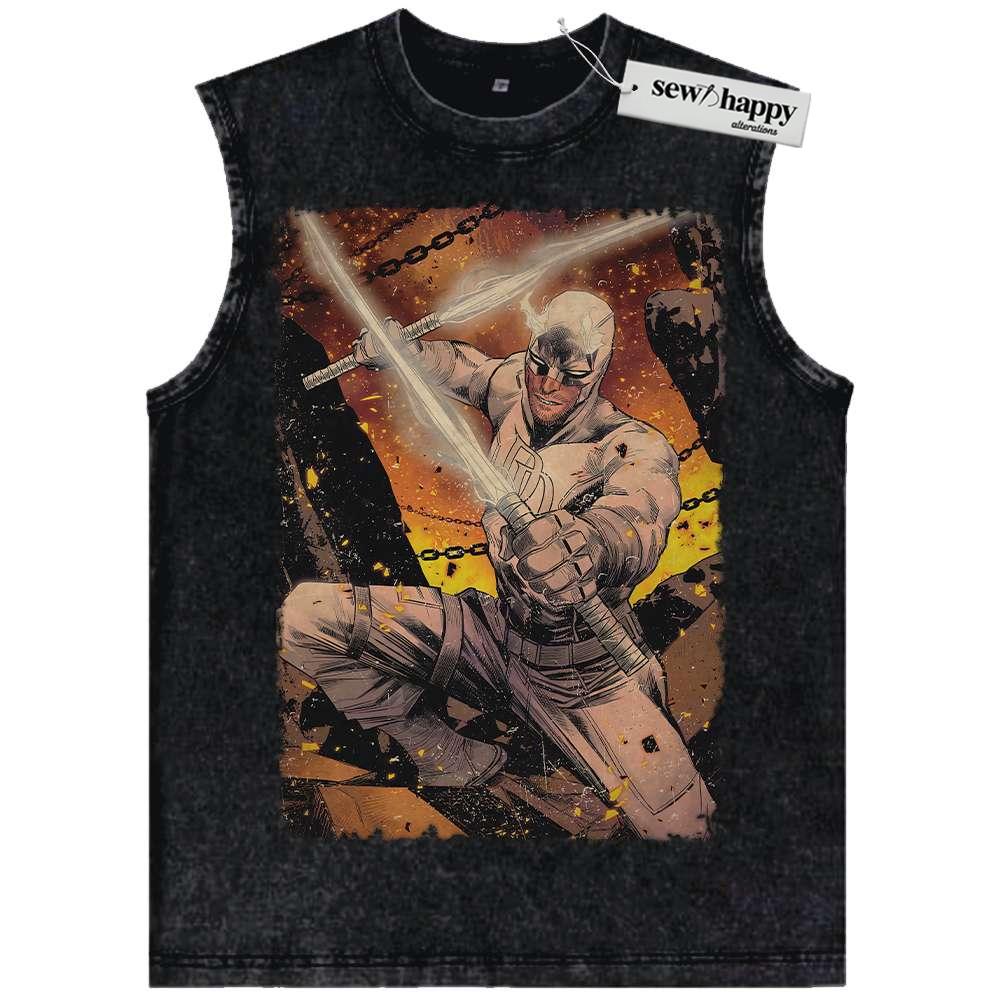 Wash Tank Top Daredevil Tank Top, Marvel Comics Tank Top, Vintage Tank Top
