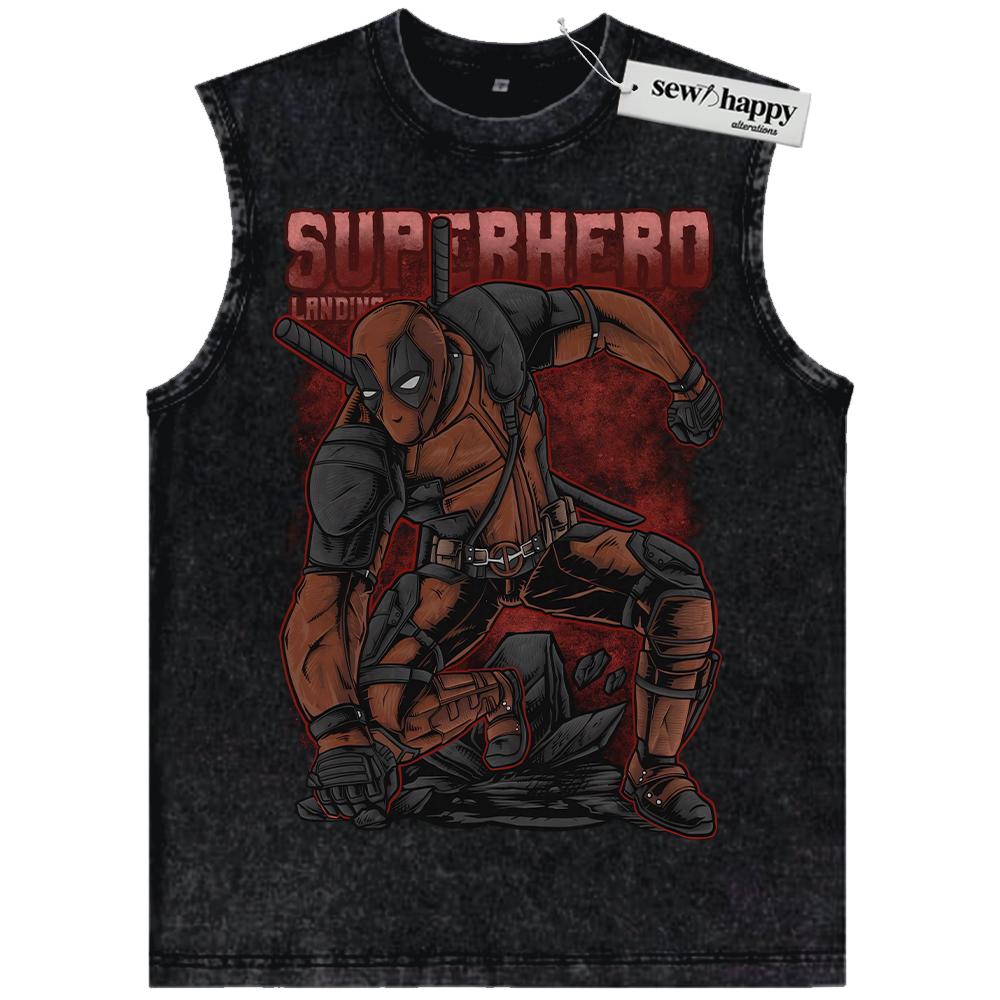 Wash Tank Top Deadpool Tank Top, Marvel Comics Tank Top, Vintage Tank Top