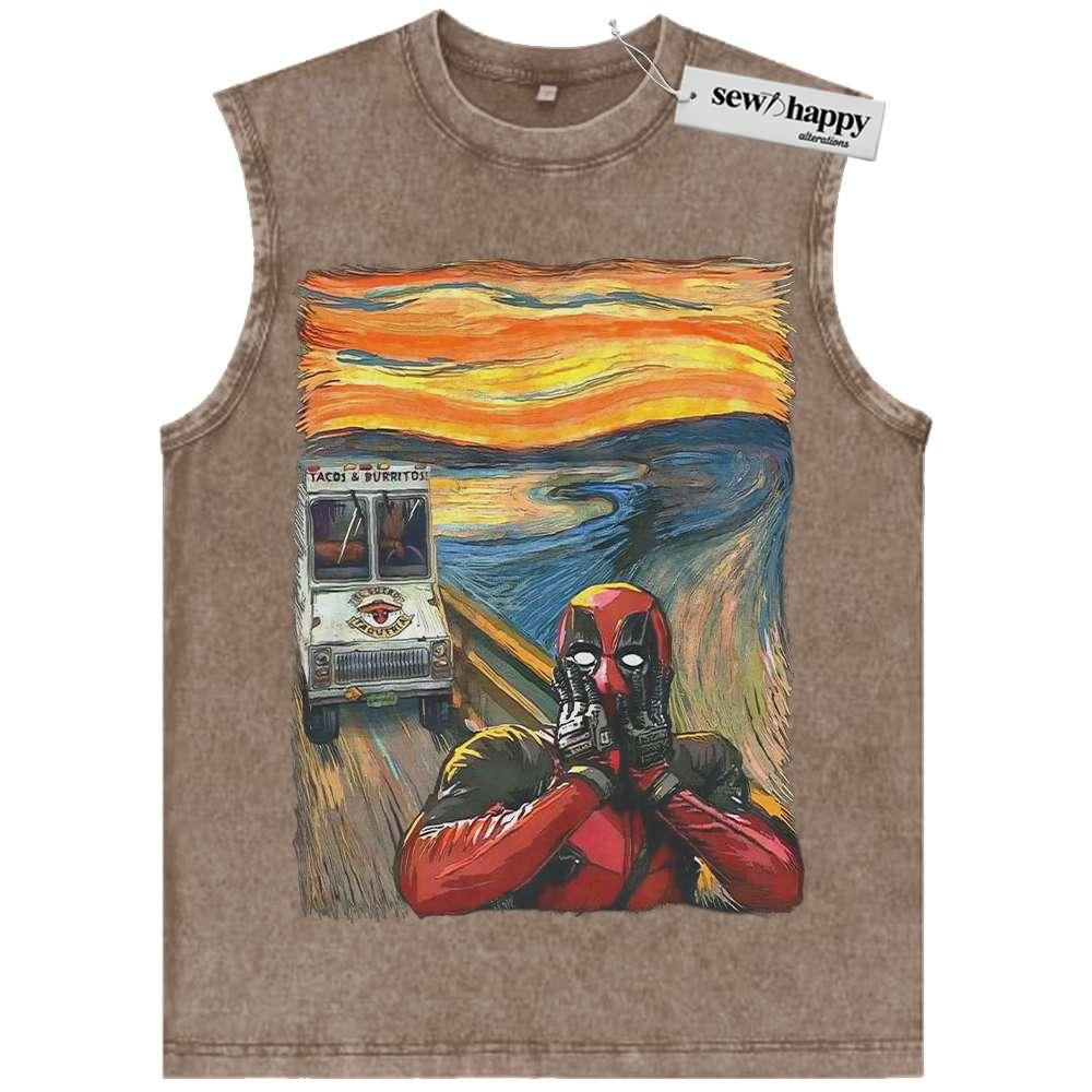 Wash Tank Top Deadpool Tank Top, Marvel Comics Tank Top, Vintage Tank Top