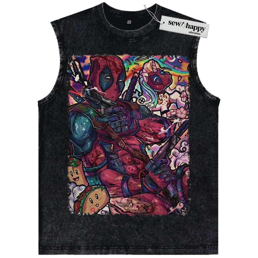 Wash Tank Top Deadpool Tank Top, Marvel Comics Tank Top, Vintage Tank Top