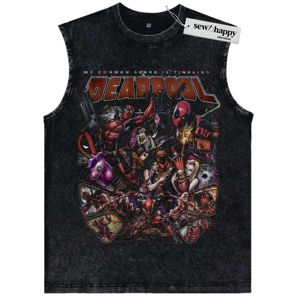 Wash Tank Top Deadpool Tank Top, Marvel Comics Tank Top, Vintage Tank Top