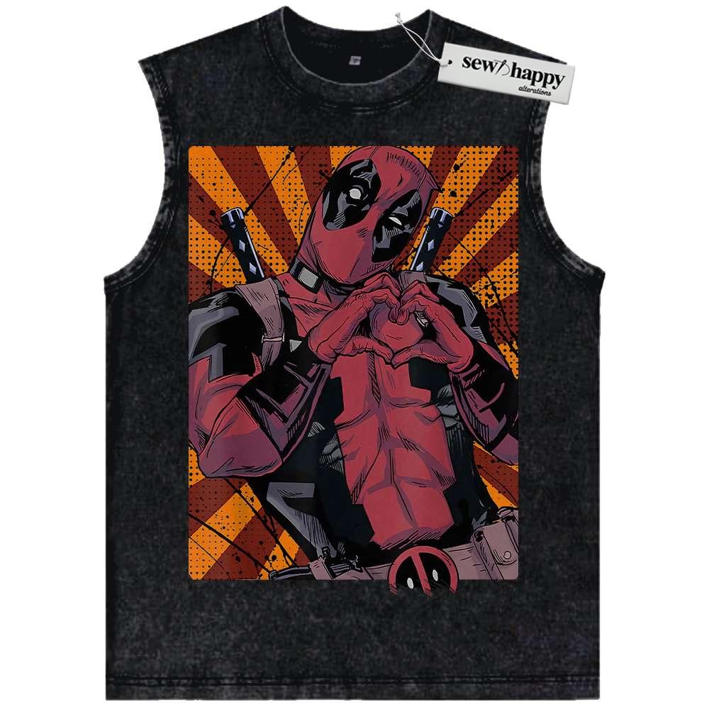 Wash Tank Top Deadpool Tank Top, Marvel Comics Tank Top, Vintage Tank Top
