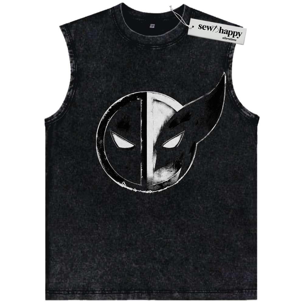 Wash Tank Top Deadpool vs Wolverine Tank Top, Marvel Comics Tank Top, Vintage Tank Top