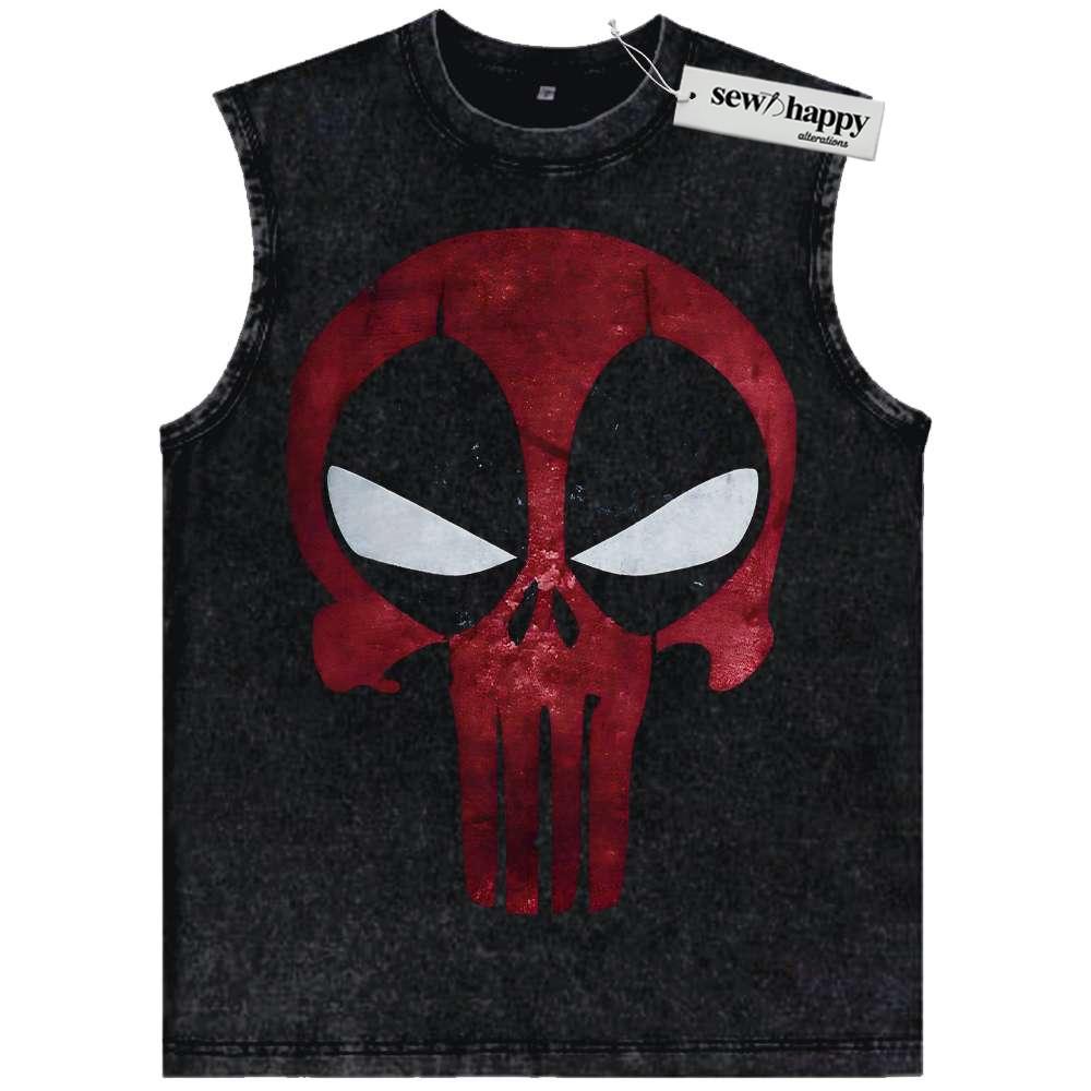 Wash Tank Top Deadpool x Punisher Tank Top, Marvel Comics Tank Top, Vintage Tank Top