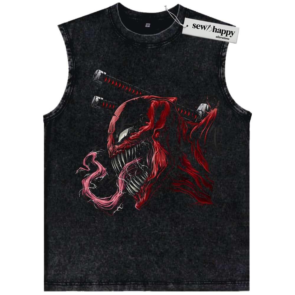 Wash Tank Top Deadpool x Venom Tank Top, Marvel Comics Tank Top, Vintage Tank Top