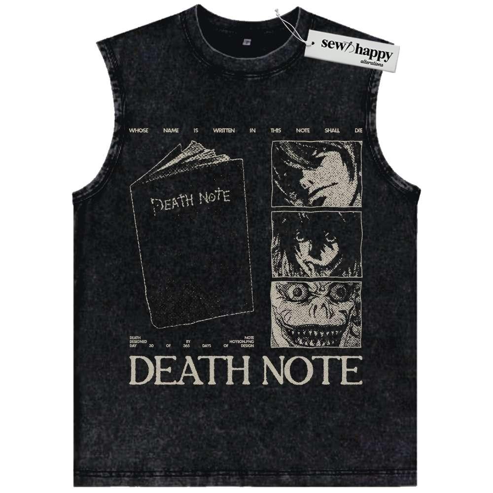 Wash Tank Top Death Note Tank Top, Anime Tank Top, Vintage Tank Top