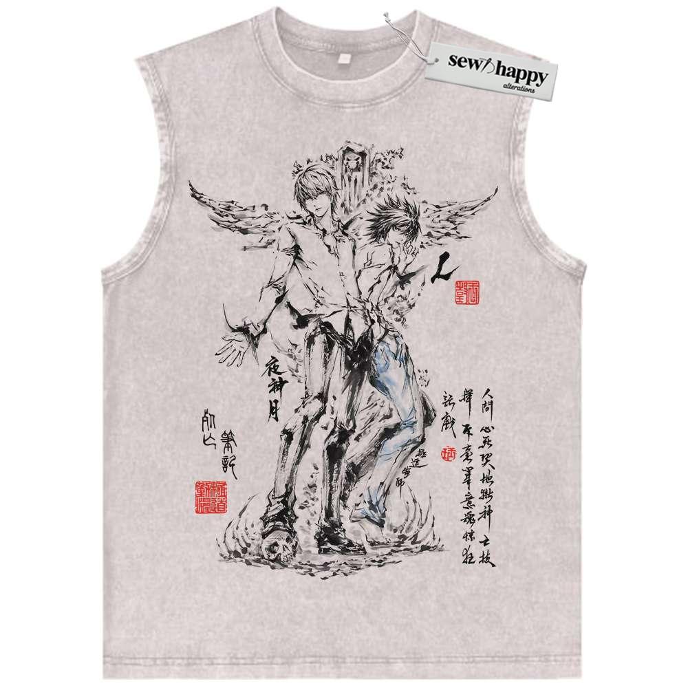 Wash Tank Top Death Note Tank Top, Anime Tank Top, Vintage Tank Top