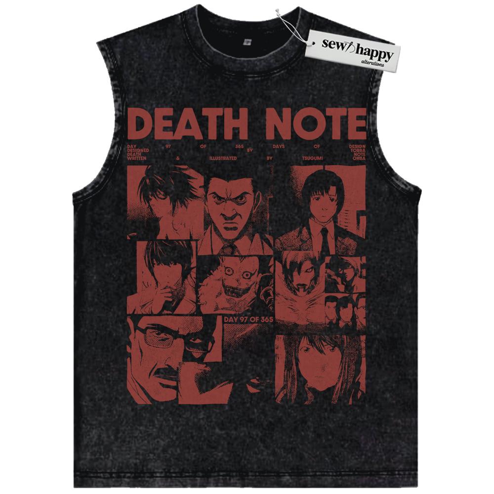 Wash Tank Top Death Note Tank Top, Anime Tank Top, Vintage Tank Top