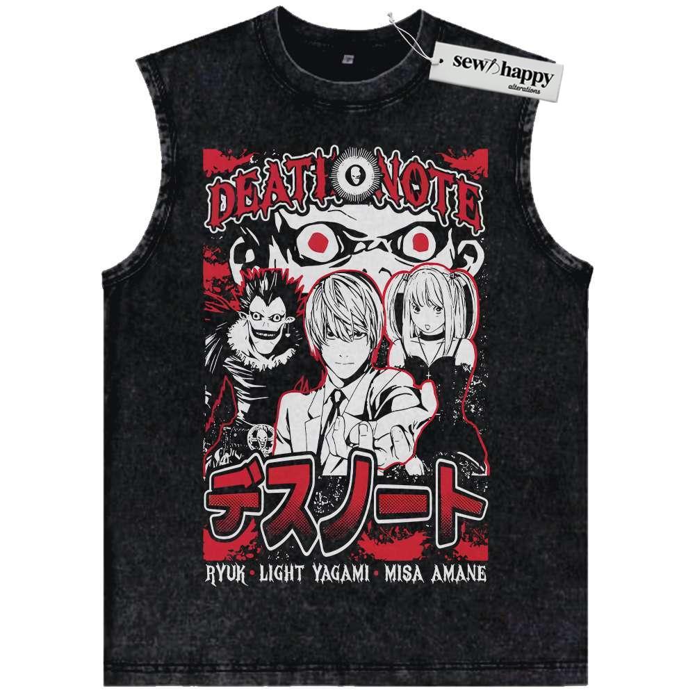 Wash Tank Top Death Note Tank Top, Anime Tank Top, Vintage Tank Top